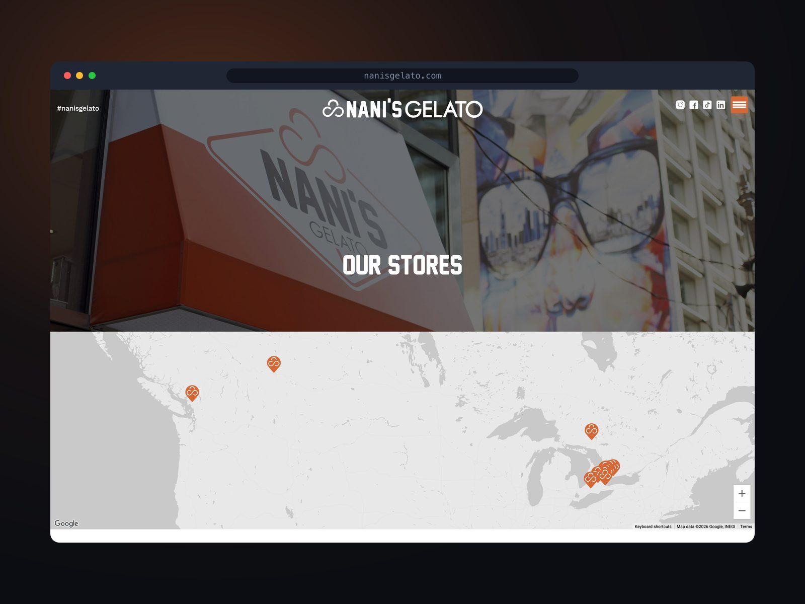Nani's Gelato locations page